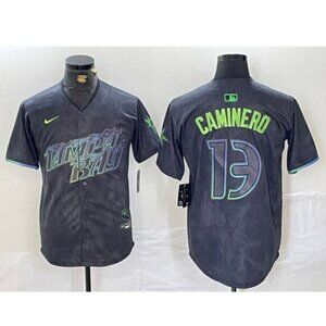 Mens Kids Junior Caminero Charcoal Stitched Jersey